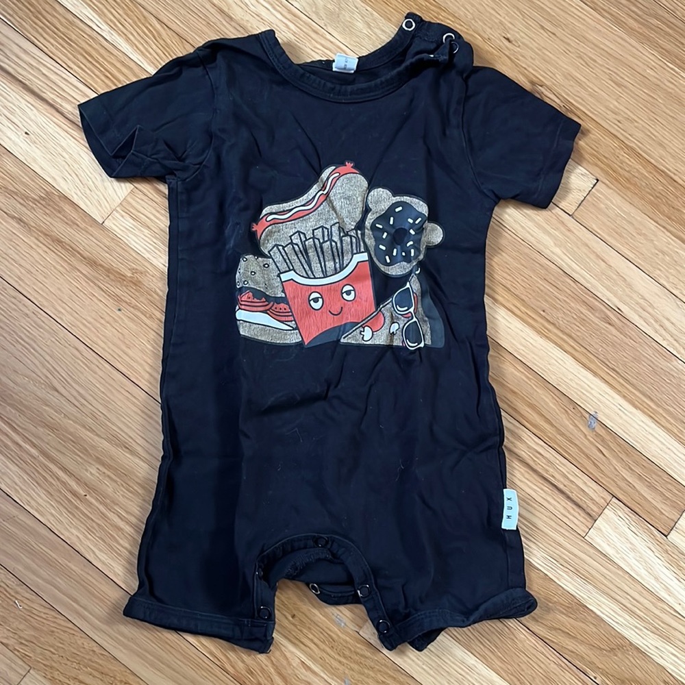 Huxbaby black romper size 12-18 months